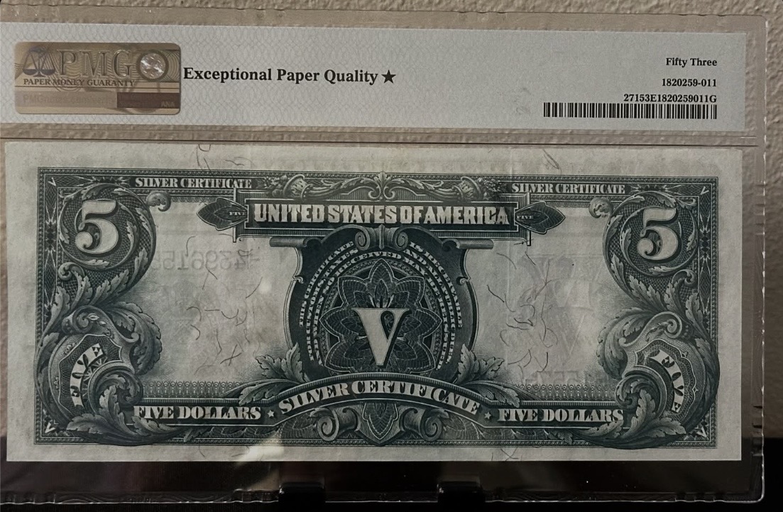 Back of 1899 $5 Silver Certificate “Chief”