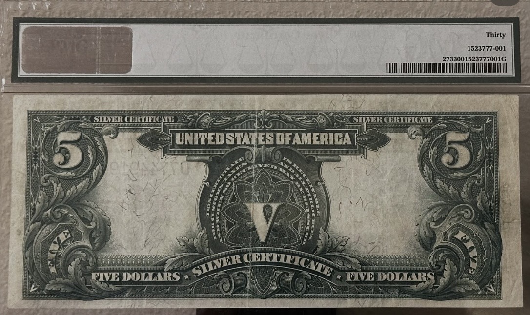 Back of 1899 $5 Silver Certificate “Chief”