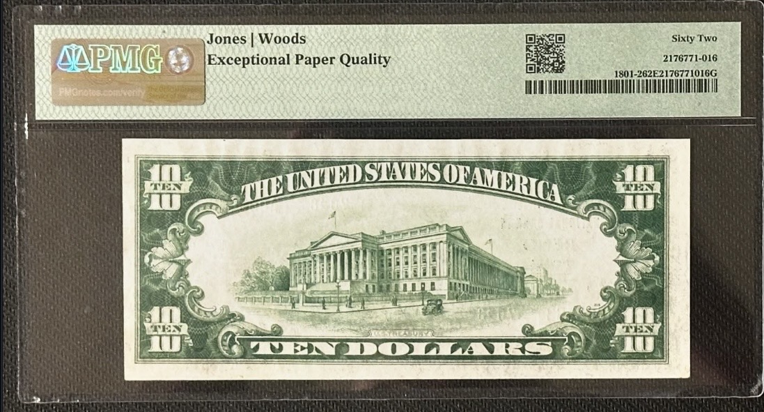 Back of 1929 $10 Type 2 · Reno, Nevada