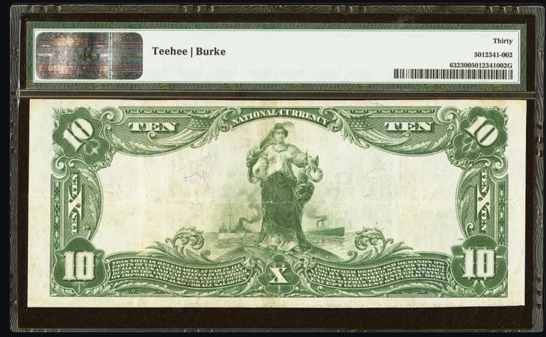 Back of 1902 $10 · Roswell, New Mexico
