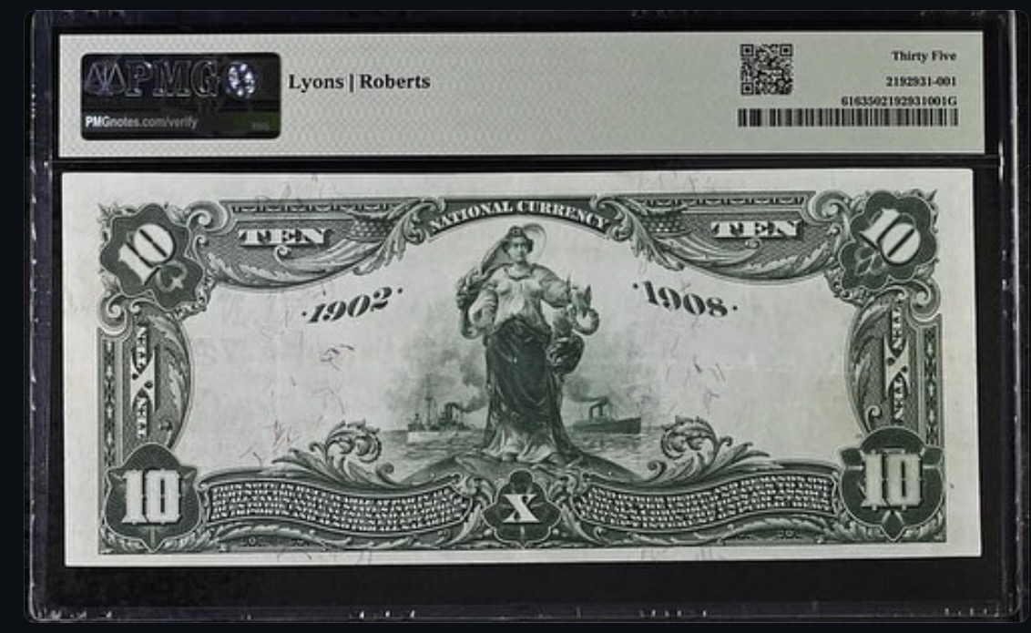 Back of 1902 $10 · Salem, Massachusetts