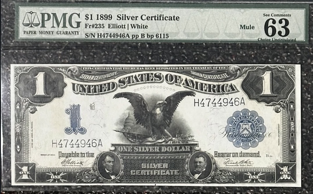 Original photograph of sold 1899 $1 Silver Certificate “Black Eagle”