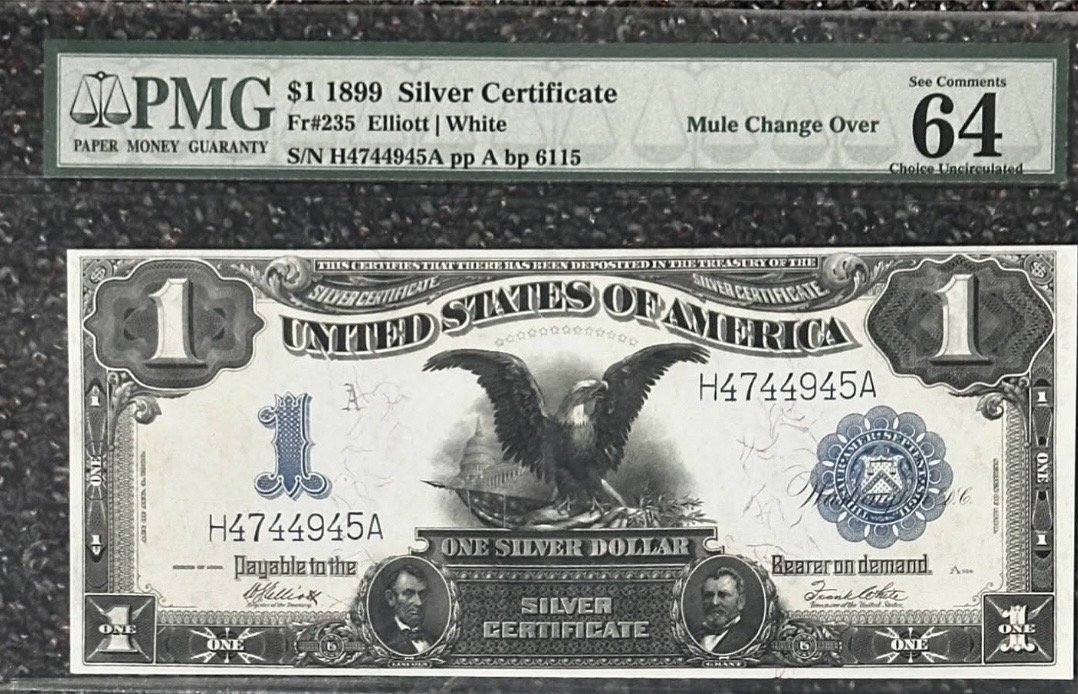 Original photograph of sold 1899 $1 Silver Certificate “Black Eagle”