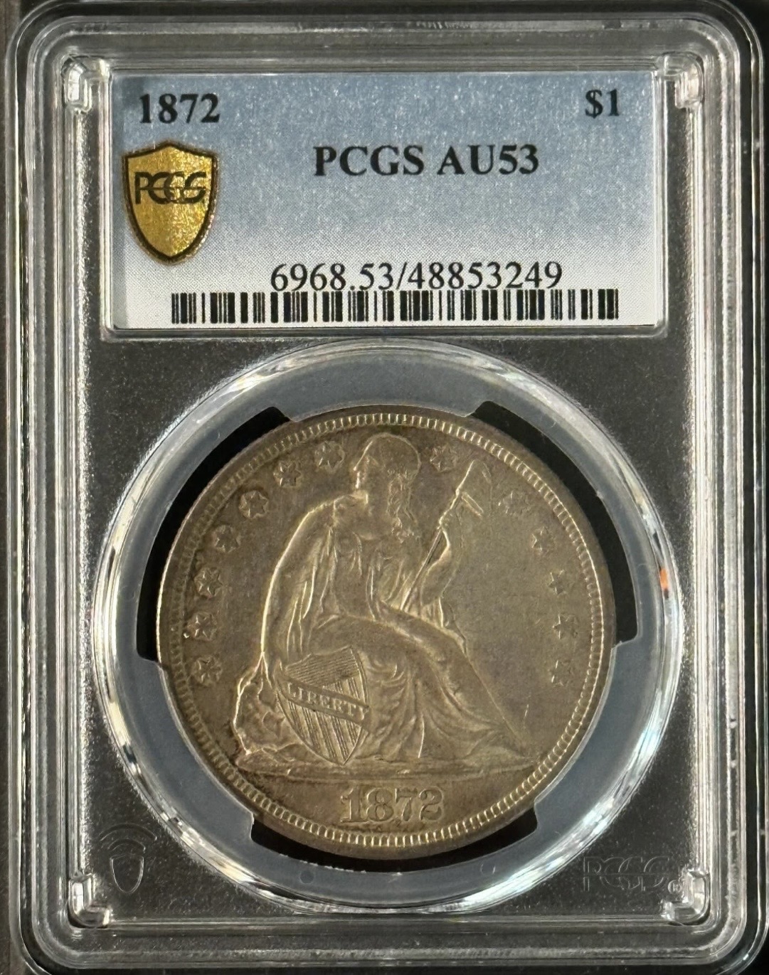 Original photograph of sold 1872 Liberty Seated Silver Dollar