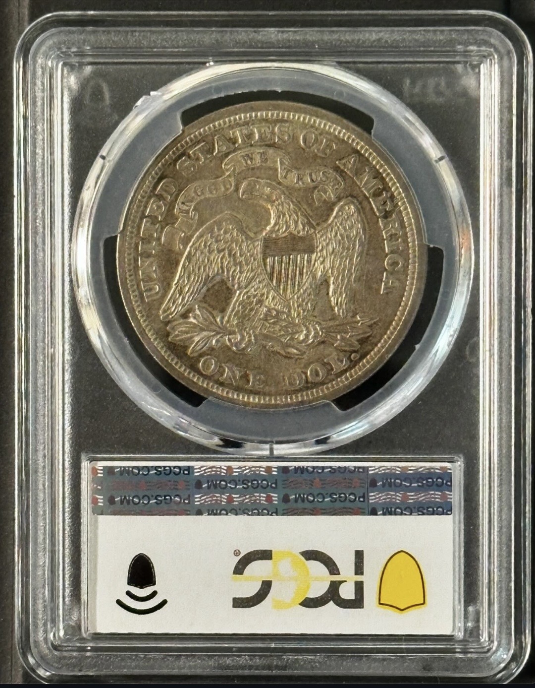 Original reverse photograph of 1872 Liberty Seated Silver Dollar