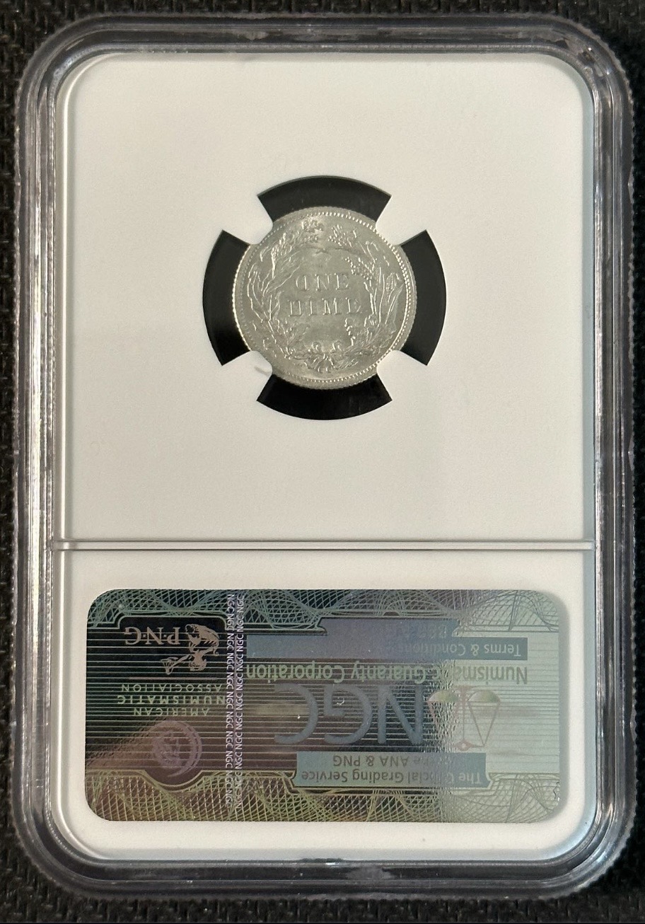 Original reverse photograph of 1877-CC Liberty Seated Dime