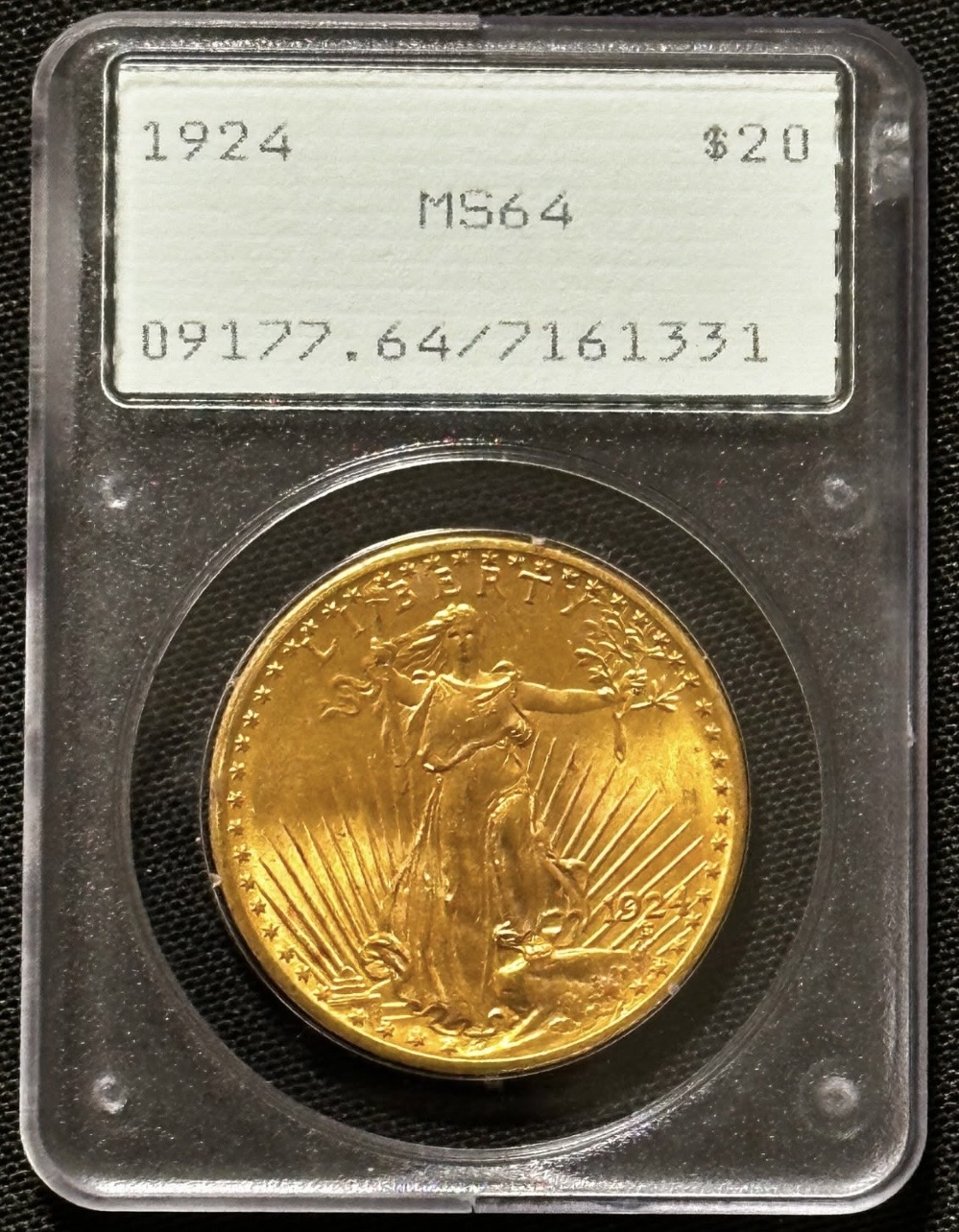 Original photograph of sold 1924 $20 Saint-Gaudens Gold Double Eagle