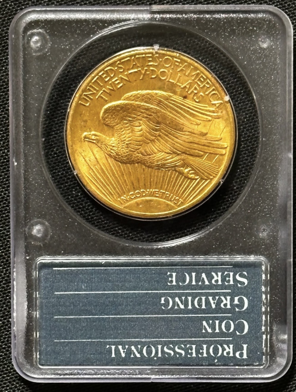 Original reverse photograph of 1924 $20 Saint-Gaudens Gold Double Eagle