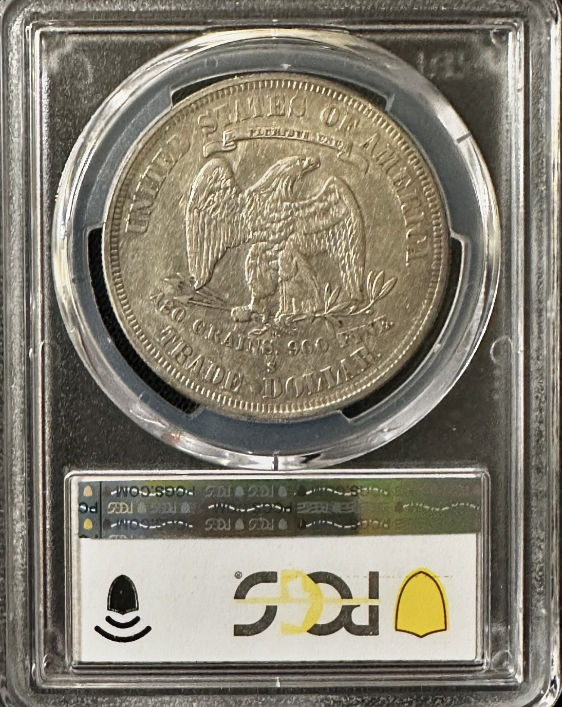 Original reverse photograph of 1878-S Trade Dollar