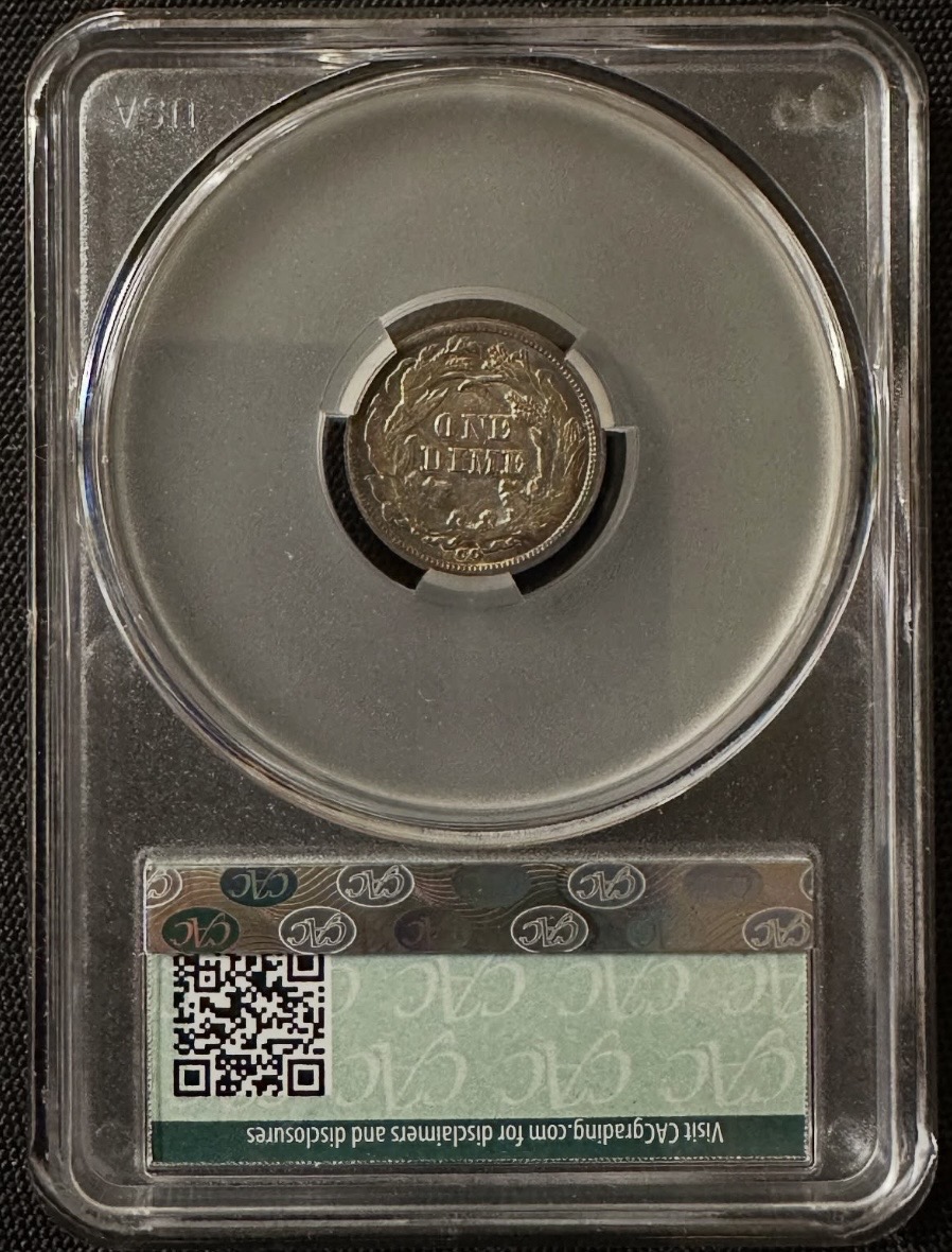 Original reverse photograph of 1876-CC Liberty Seated Dime