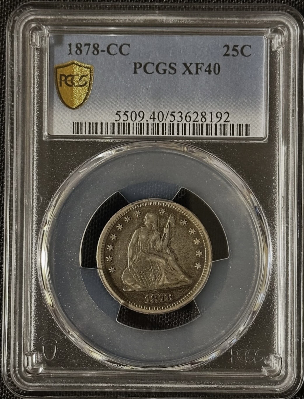 Original photograph of sold 1878-CC Liberty Seated Quarter
