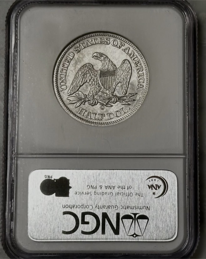 Original reverse photograph of 1861-O Liberty Seated Half Dollar
